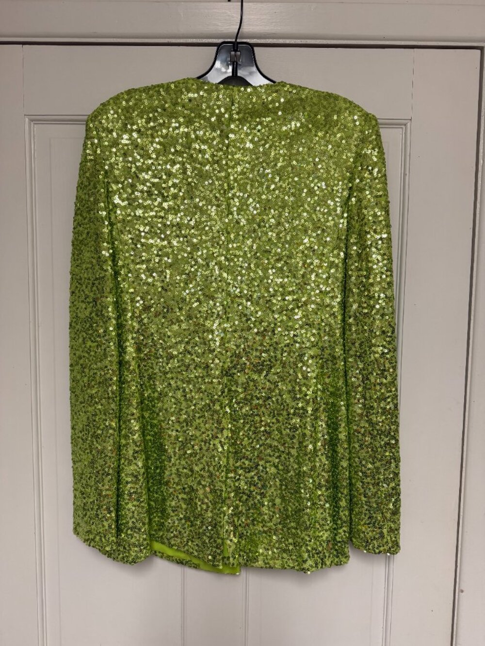 NEW with Tags $900 Badgley Mischka Lime Green all Sequin Jacket and Pants sz 8 - Picture 3 of 8